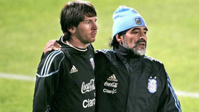 Foto: Diego Maradona y Lionel Messi /EFE