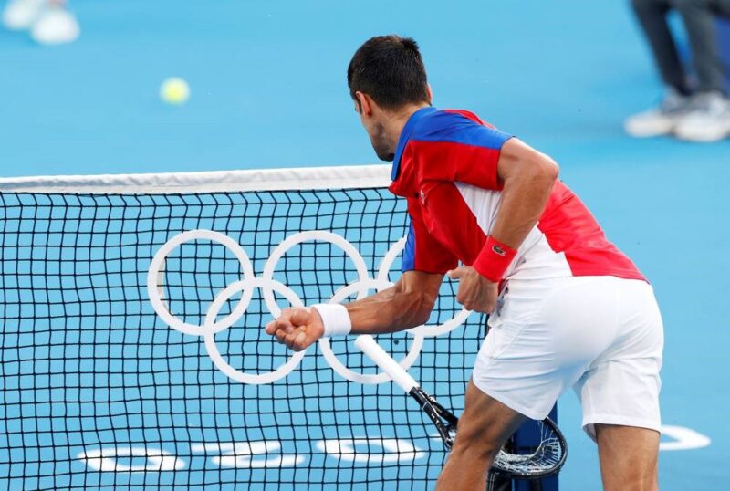 Djokovic-Juegos Olímpicos-Tokio-Rompe raqueta