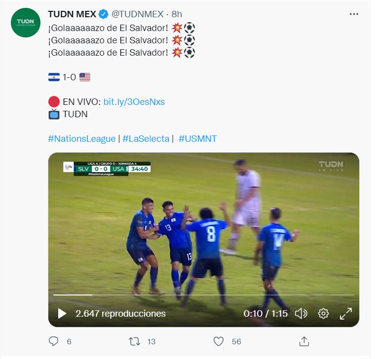 Estados unidos vs. El Salvador, CONCACAF Nations League 2022