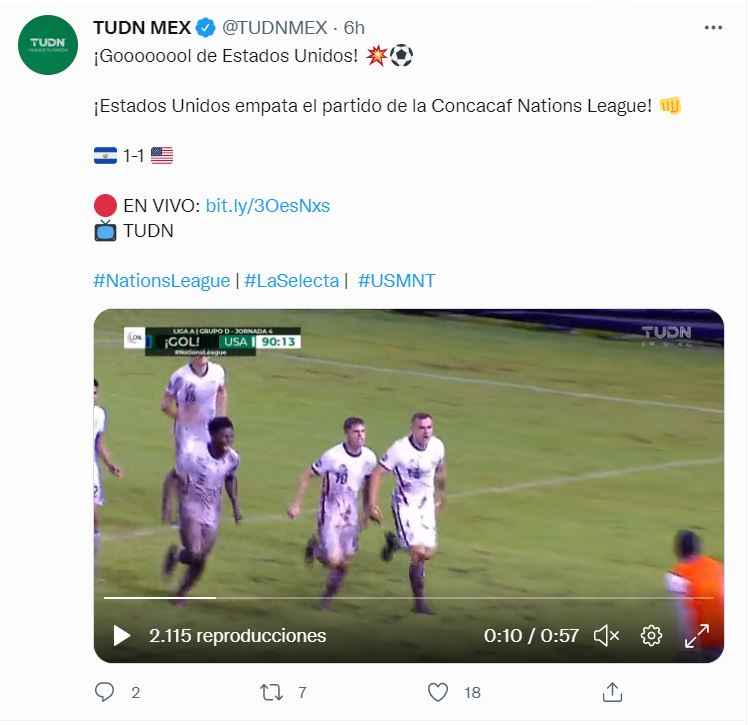 Estados Unidos vs. El Salvador, CONCACAF Nations League