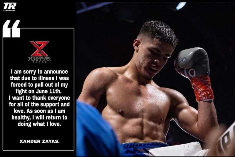 Xander Zayas y la imagen en redes que confirmó la cancelación de su pelea