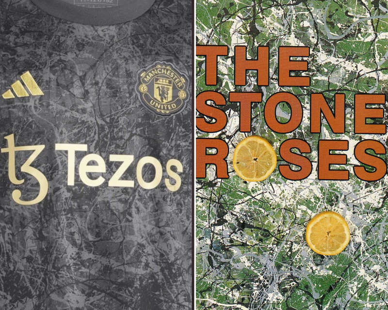Manchester United estrena camiseta versión 'Stone Roses' Manchester United estrena camiseta versión 'Stone Roses'