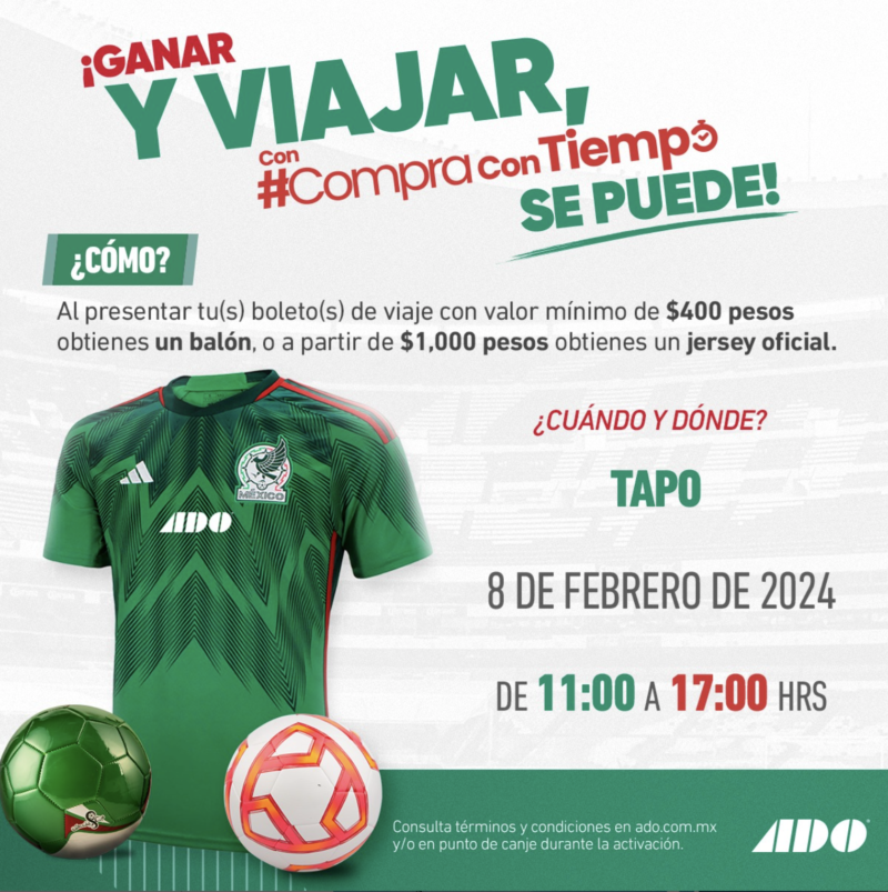 @tuadomx . ADO (patrocinador oficial de la Selección Mexicana). 