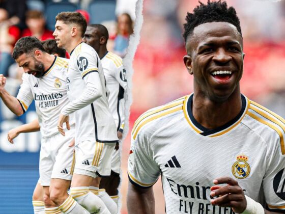 ¡El Real Madrid aumenta su ventaja como líder en La Liga! Vinicius Jr. y el Real Madrid en la victoria de visita ante el Osasuna en La Liga. (Fotos: 'X' Real Madrid C. F.)