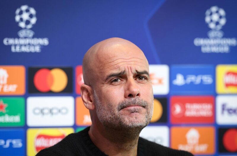 Guardiola: "se lo que la gente espera sobre la sentencia" Pep Guardiola, técnico del Manchester City, durante la rueda de prensa en la previa de la vuelta de cuartos de final en el Etihad Stadium frente al Real Madrid. EFE/EPA/ADAM VAUGHAN