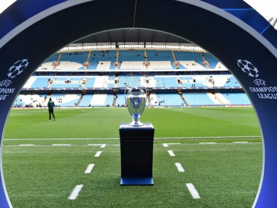 Linkin Park inaugurará la Gran Final de la UEFA Champions League EL trofeo de la UEFA Champions League en Mánchester, Reino Unido. EFE/EPA/PETER POWELL