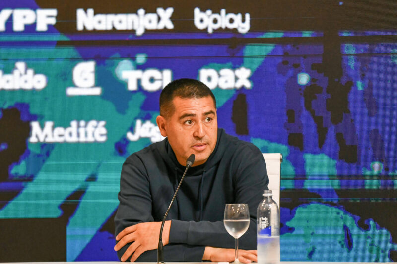 Fotografía cedida por la Liga Profesional de Fútbol del presidente de Boca Juniors, Juan Roman Riquelme. EFE/ Liga Profesional de Fútbol
