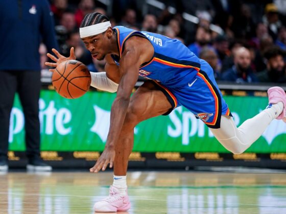 ¡Oklahoma Thunder está a un paso de eliminar a los Pelicans! Fotografía de archivo en la que se registró a Shai Gilgeous-Alexander, base de los Thunder de Oklahoma City, durante un partido de la NBA, en el coliseo Capitol One Arena, en Washington DC (EE.UU.). EFE/Will Oliver