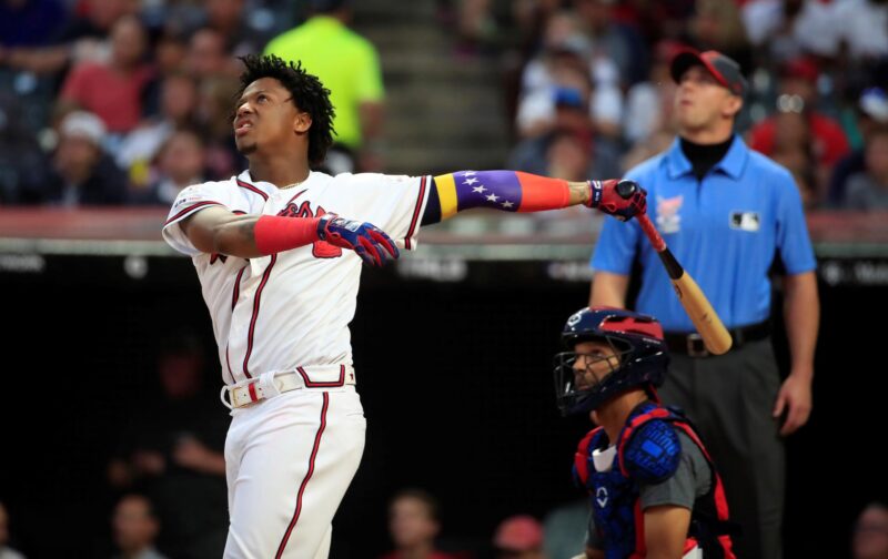Fotografía de archivo del venezolano Ronald Acuña Jr., el Jugador Más Valioso de la Liga Nacional 2023. EFE/EPA/TANNEN MAURY