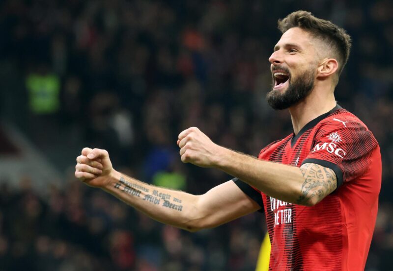¡A Los Ángeles! Oliver Giroud ya tendría nuevo equipo en la MLS El delantero del AC Milan Olivier Giroud celebra un gol esta temporada. EFE/EPA/MATTEO BAZZI