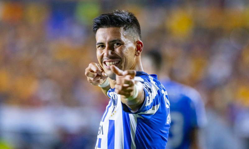 Tigres 1 - 2 Monterrey: Resultados, resumen y estadísticas completas Maxi Meza, jugador de Rayados de Monterrey, tras anotar en la ida de los cuartos de final del Clausura 2024