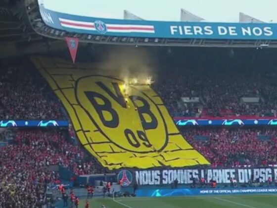 PSG y el espectacular "tifo" con el que recibió a Borussia Dortmund PSG y el espectacular "tifo" con el que recibió a Borussia Dortmund