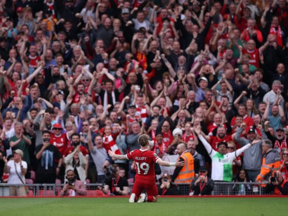 ESTADISTICAS COMPLETAS: Liverpool 4-2 Tottenham Elliott, tras marcar el 4-0. EFE/EPA/ADAM VAUGHAN.