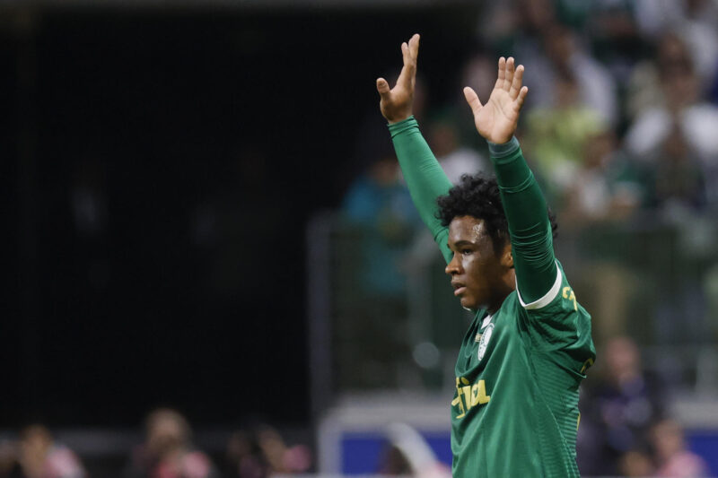 Brasil incorpora a algunas de sus estrellas para enfrentar a México El joven delantero brasileño Endrick Felipe, de Palmeiras, fue registrado este jueves, 30 de mayo, al saludar a la tribuna al momento de ser sustituido, durante un partido contra San Lorenzo de Argentina por la sexta y última jornada del grupo F de la Copa Libertadores, en el estadio Allianz Parque de Sao Paulo (Brasil). EFE/Sebastiao Moreira