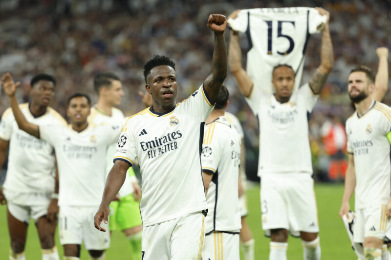 ¿Cómo llegó el Real Madrid a la final de la Champions League? El delantero brasileño del Real Madrid, Vinicius Junior, a la finalización del encuentro correspondiente a la vuelta de las semifinales de la Liga de Campeones que han disputado Real Madrid y Bayern de Munich en el estadio Santiago Bernabéu, en Madrid. EFE / Mariscal.