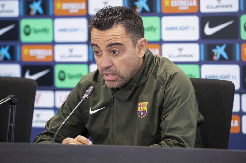 Xavi: "El trabajo era bueno e íbamos por buen camino" El entrenador del FC Barcelona, Xavi Hernández, da una rueda de prensa tras dirigir un entrenamiento del equipo en la ciudad deportiva del club en Sant Joan Despí, Barcelona, de cara a su partido de LaLiga contra el Rayo Vallecano. EFE/Marta Pérez