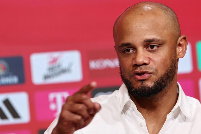 El nuevo entrenador del Bayern de Múnich, el belga Vincent Kompany, durante su presentación en el Allianz Arena. EFE/EPA/ANNA SZILAGYI