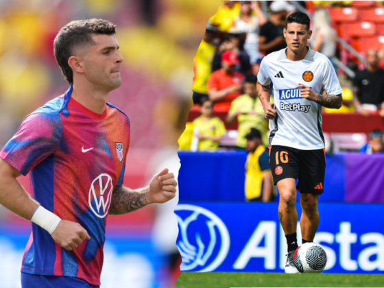 Colombia golea a USA con mayoría latina en el FedEx Field Christian Pulisic con Estados Unidos y James Rodríguez con Colombia. (Fotos: 'X' U.S. Soccer Men's National Team / Selección Colombia)