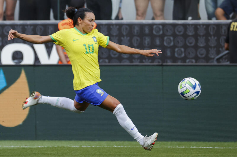 Fotografía de archivo de Marta, quien anotó dos goles con Brasil este sábado en un amistoso contra Jamaica. EFE/ Sebastiao Moreira