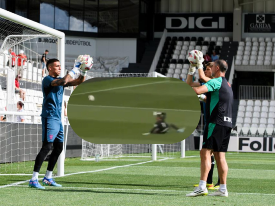 Amargo debut para Álex Padilla y el Athletic Club con error incluido Álex Padilla en el error en su debut con el Athletic Club ante el Burgos. (Fotos: 'X' Athletic Club / Captura de pantalla @julioordz10)