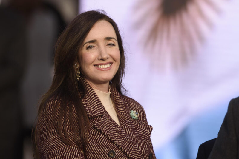 Fotografía de archivo en la que se registró a la vicepresidenta de Argentina, Victoria Villarruel, en la ciudad de Rosario (Argentina). EFE/Franco Trovato