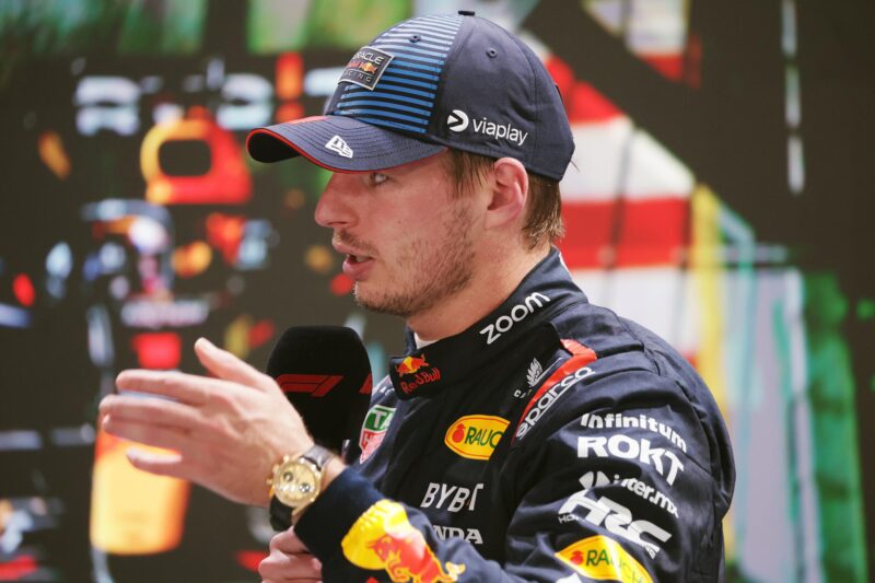 Max Verstappen (Red Bull), líder del Mundial de Fórmula Uno, tras la calificación en Singapur. EFE/EPA/TOM WHITE